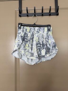 lululemon athletica Gray and Yellow Abstract Athletic Shorts